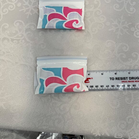 Coets Quilted Cosmetic Squares - Travel Size Pack Of 2 Pink & Blue Design - Picture 4 of 4